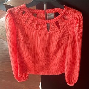 Moon collection pink and white blouse with cutouts